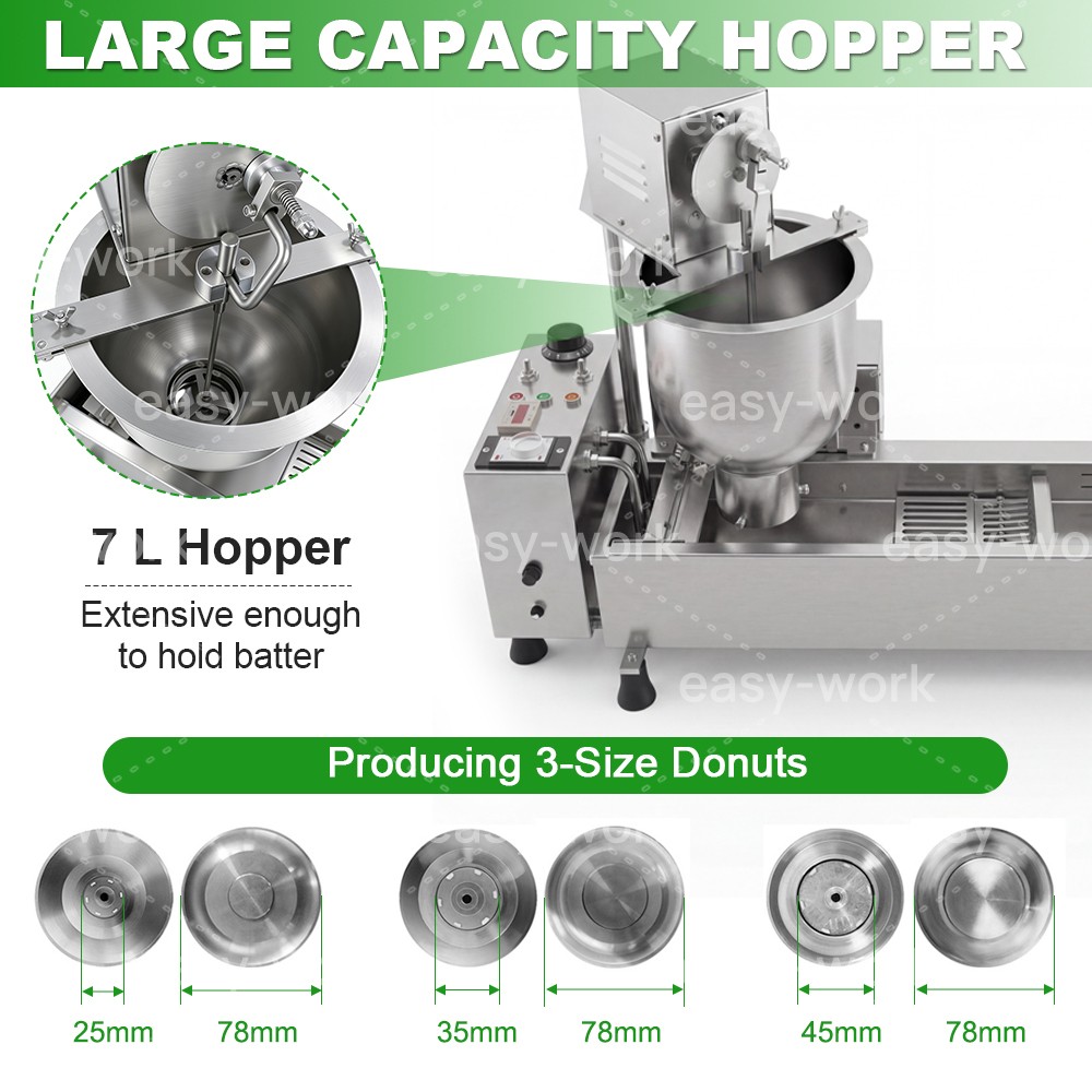 Automatic Donut Making Machine Doughnut Maker Frying Machine With 3 Sets Mold