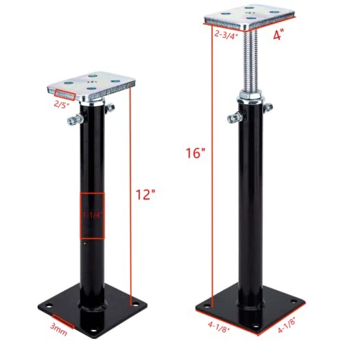Pack Floor Jacks, Basement Use, Telescoping Jacks with 1"-16" Adjustment Range 2