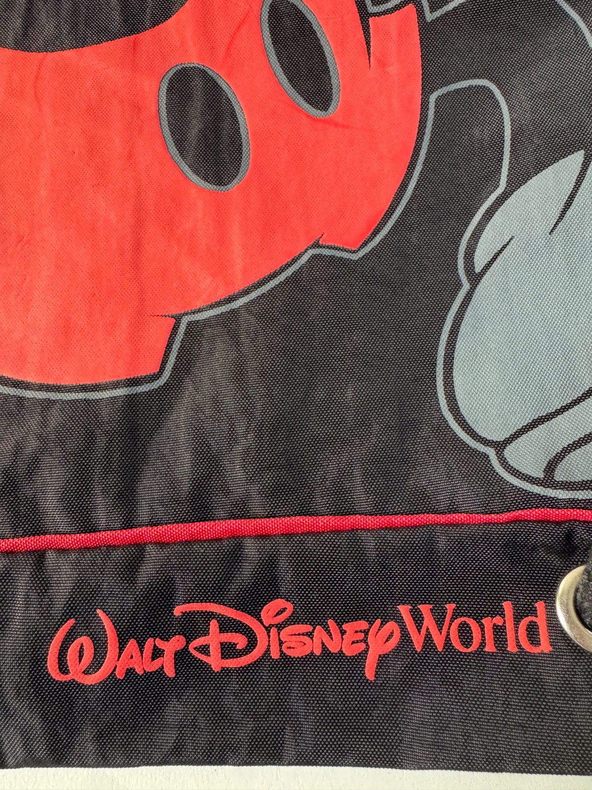 Disney Parks Walt Disney World Mickey Mouse Drawstring Cinch Bag Black & Red