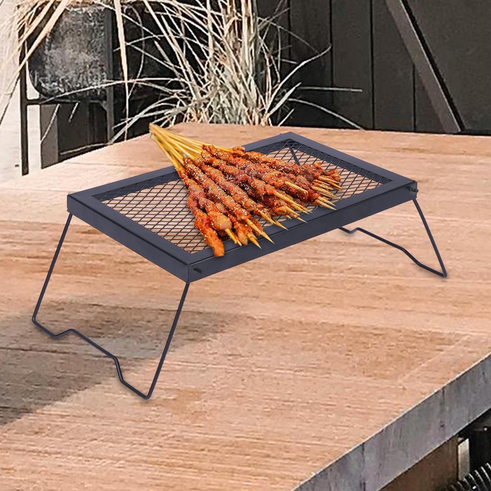 Folding Campfire Grill Camp Grill Table Portable Foldable Camping Table Rack for
