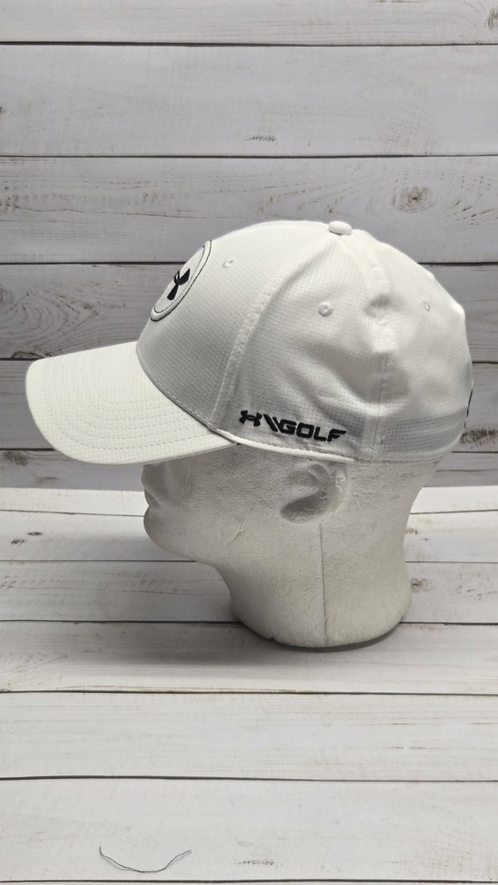 Under Armour Golf Hat White Medium / Large Flex Used Embroidered