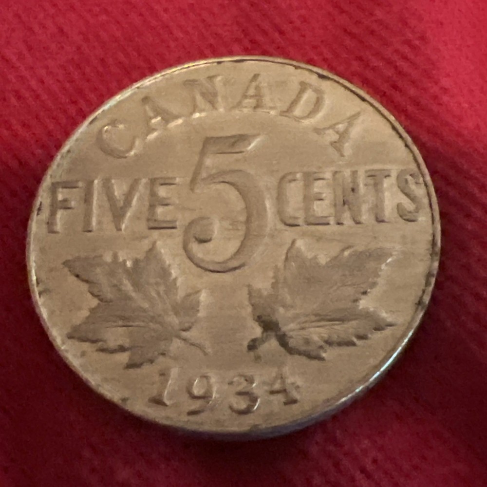 1934 Canada Five Cents 5