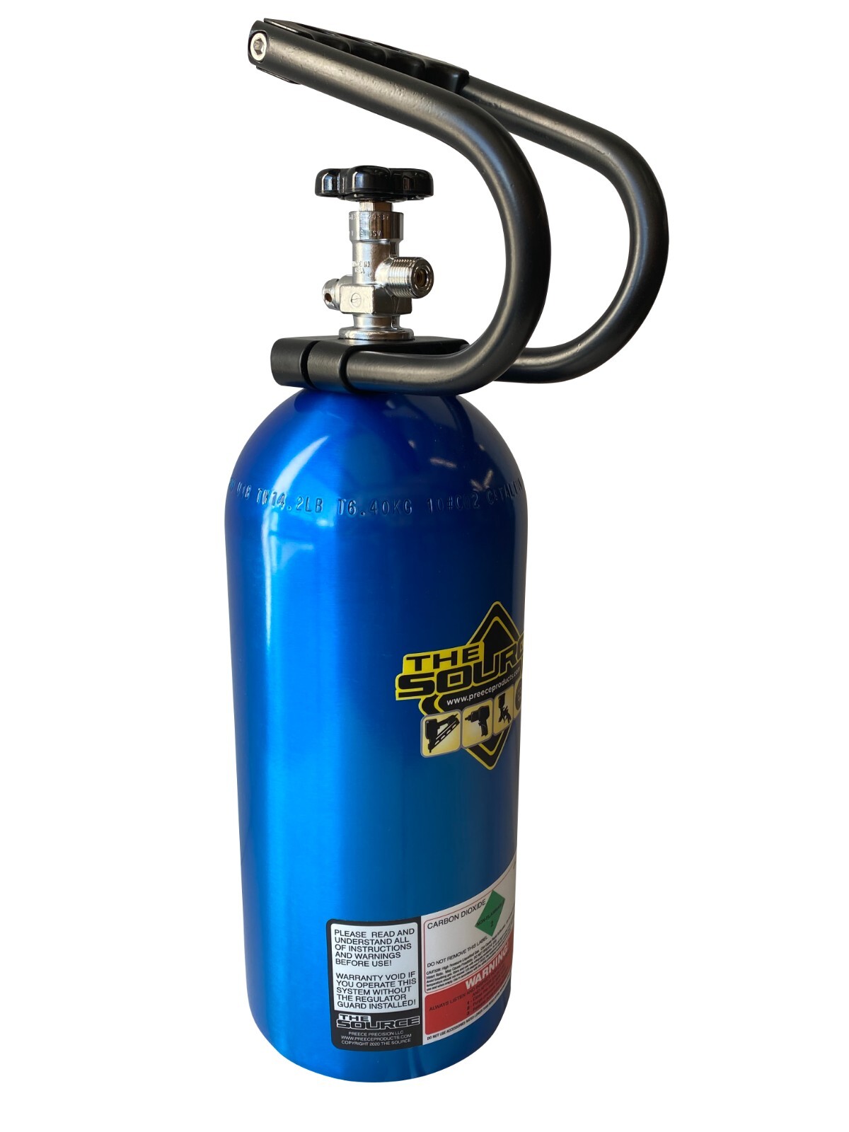 10 lb CO2 Aluminum Carbon Dioxide Tank Cylinder Handle Candy Blue Powder Coat