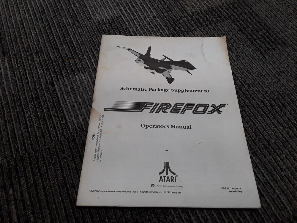 Firefox by Atari Schematic Package Operators Manual