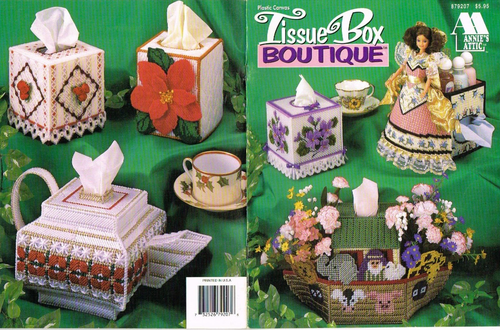 Tissue Box Boutique Cover Noah's Ark Doll Tea Plastic Canvas Pattern Leaflet