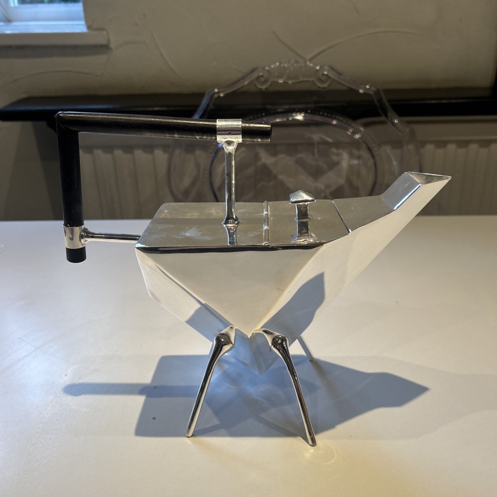 Silver Plated Art Deco Christopher Dresser Style Triangular unusual Shape RARE