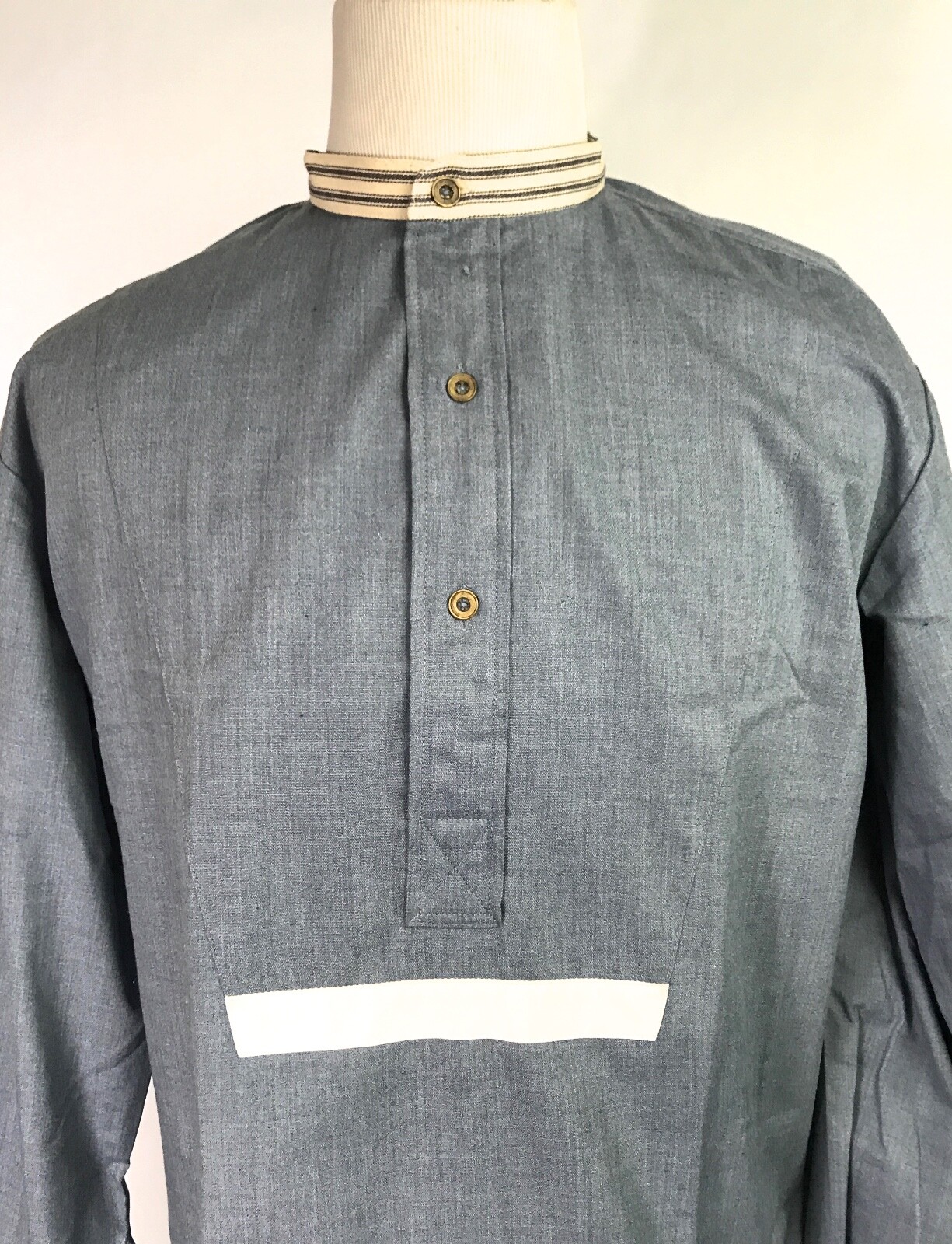 WWI BRITISH PRE-WAR COMBAT FIELD GREYBACK SHIRT-SIZE 2, 38-40R