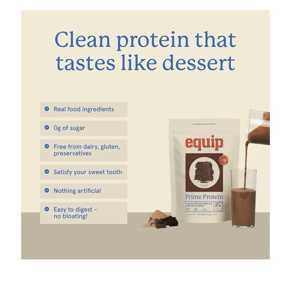 Equip Prime Protein Chocolate 1.71 Lbs Grass feed beef isolate