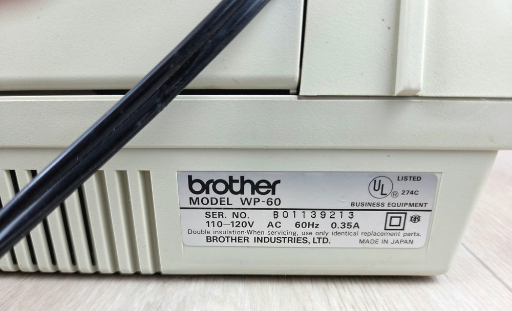 Brother WP60 Portable Word Processor Electronic Typewriter Powers On READ
