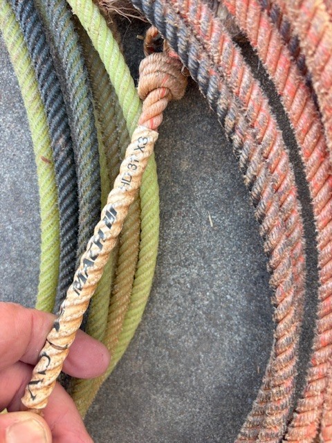 2 Two USED COWBOY ROPES LARIAT Nylon From Oklahoma Cattle Ranch 35' & 31'