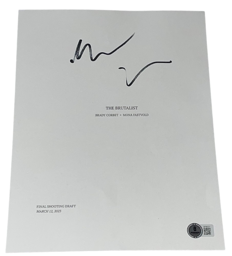 Brady Corbet Signed Autograph The Brutalist Full Script Screenplay Beckett BAS