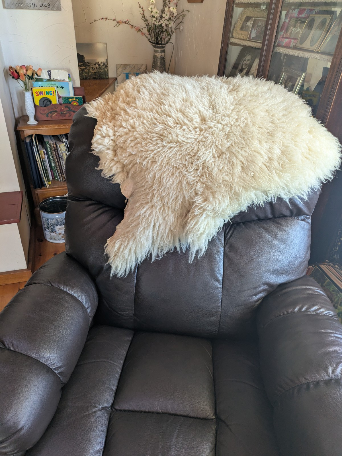 Champagne Color Curly Sheepskin Rug or Throw ,100% Natural Sheepskin