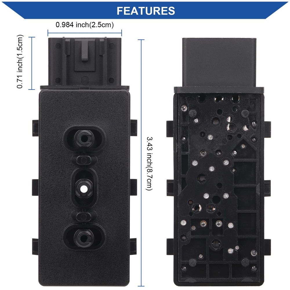 Obaee Front Left Driver Side 6 Way Seat Adjustment Switch Compatible Black