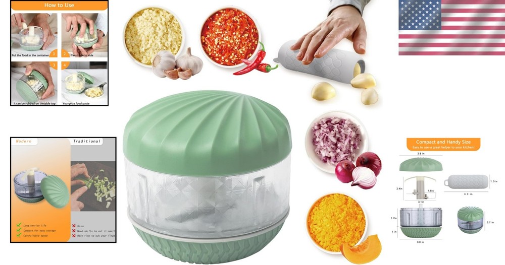 Multi-Use Portable Garlic Mincer & Vegetable Chopper - Ideal for Quick Meal Prep
