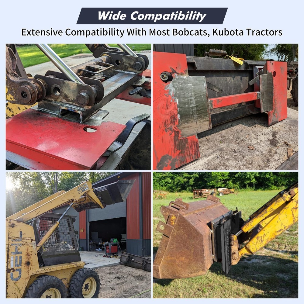 4000LBS Skid Steer Quick Tach Conversion Universal Mount Plate Attach Adapter