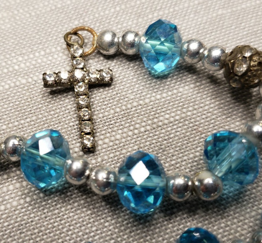 Vintage Rosary bracelet Turquoise beads Christian G93