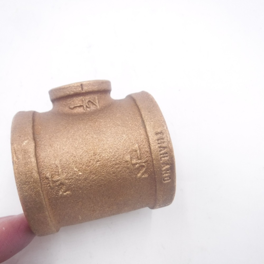 1-1/2" x 1-1/2" x 1/2" Brass Tee Threaded Tee Fitting Lead Free