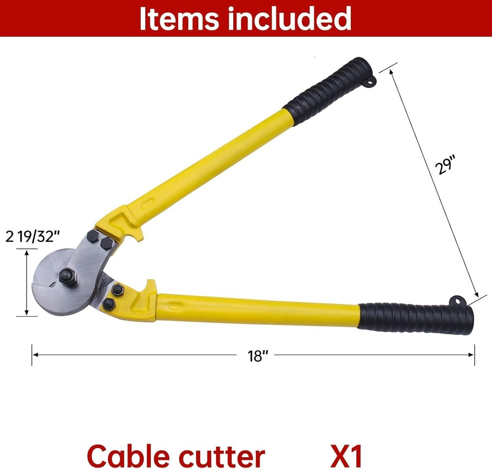 Durable 18" Cable Cutter - Chromium Vanadium Steel