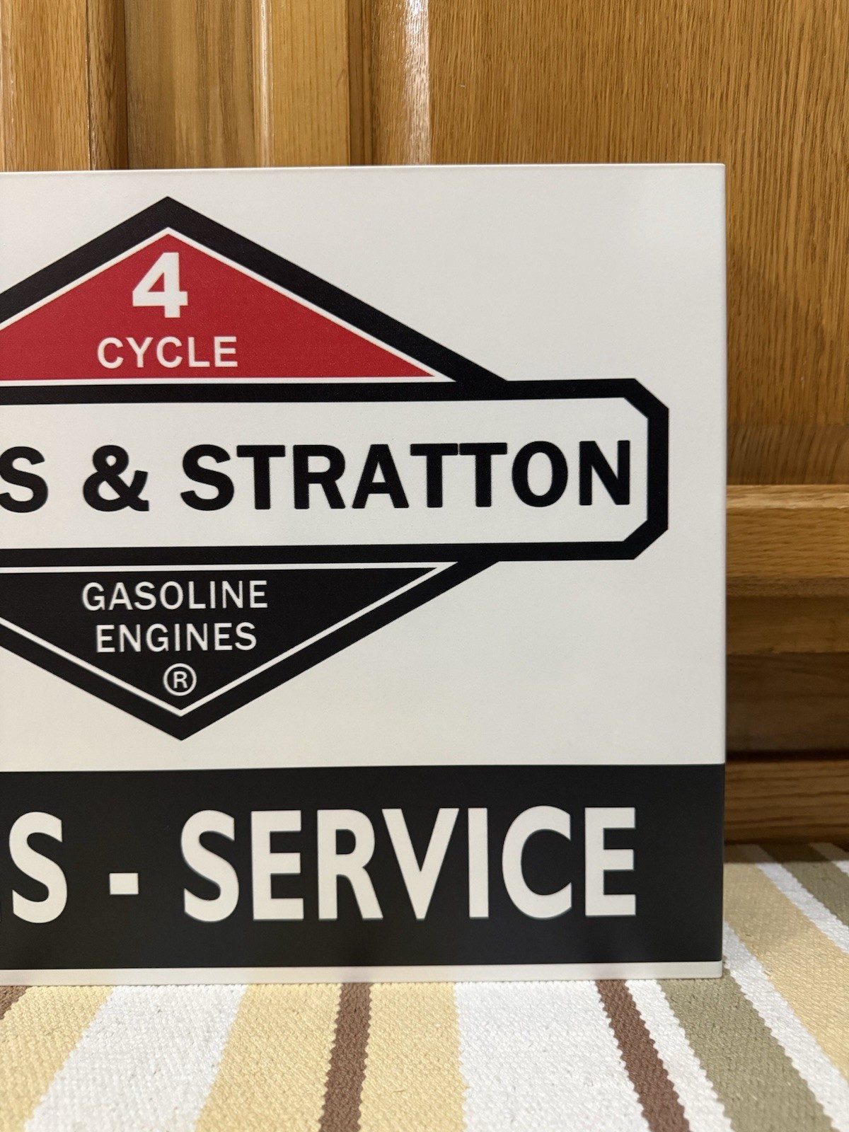 Briggs Stratton Flange Sign Double Sided Sales Service Vintage Style Wall Decor