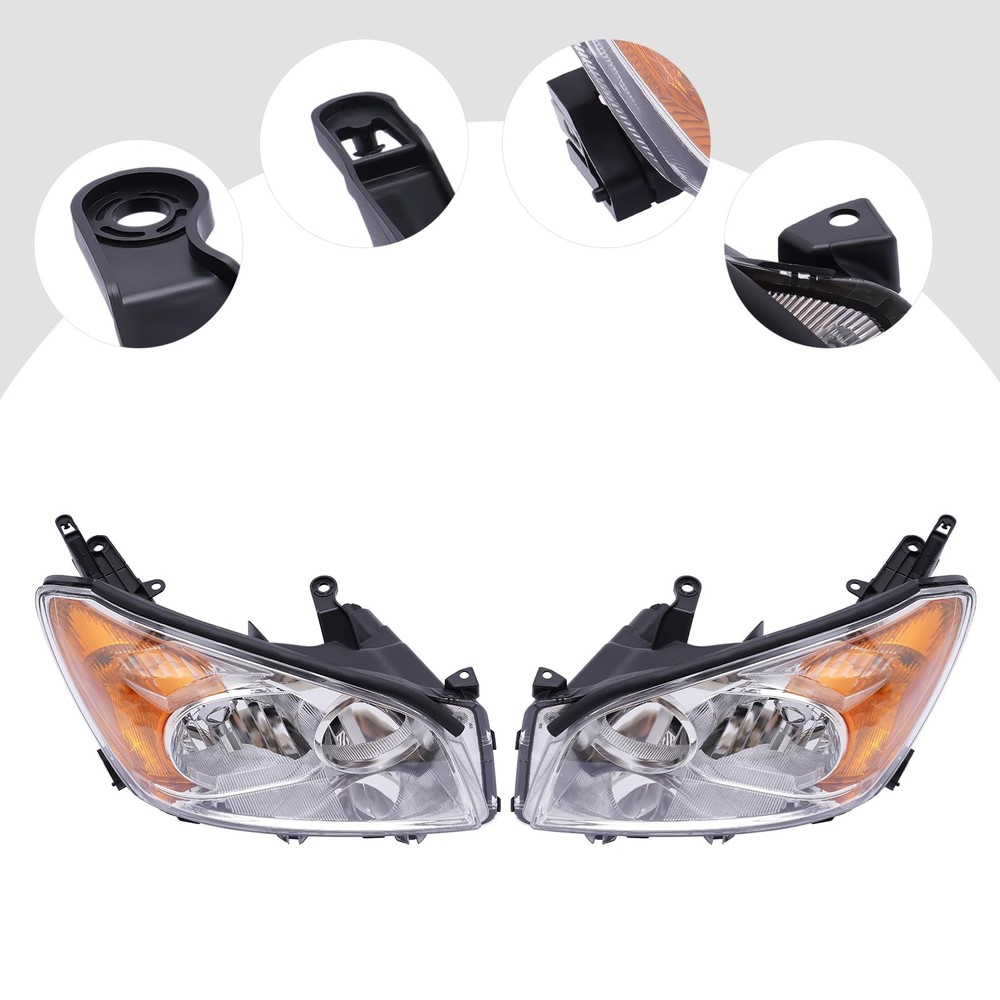 Halogen Projector Headlights Set for 2009-2012 Rav-4 Direct Replacement