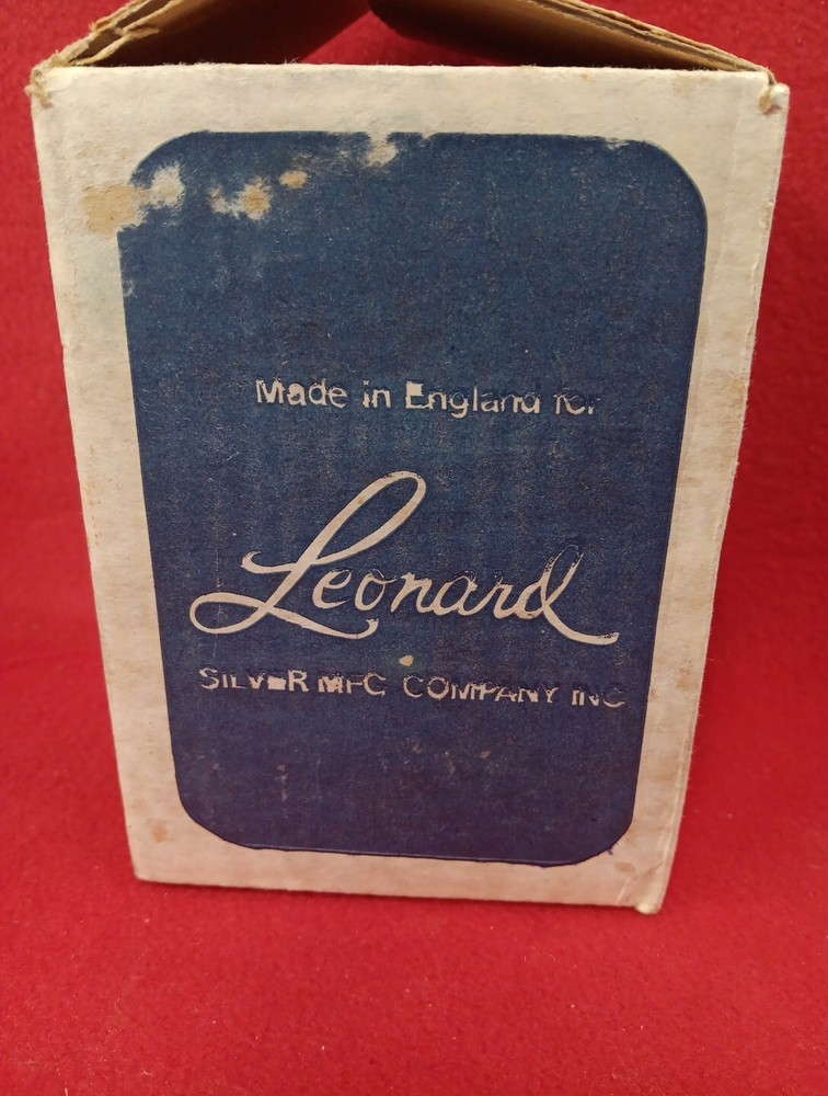 Sheffield England Glass & Silver Plate Sugar Bowl W/Suspended Spoon Original Box