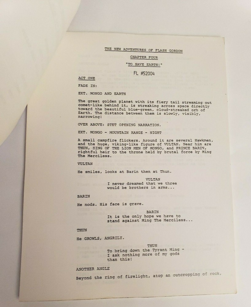 FLASH GORDON / Samuel A. Peeples 1979 TV Script "Chapter Four: To Save Earth"