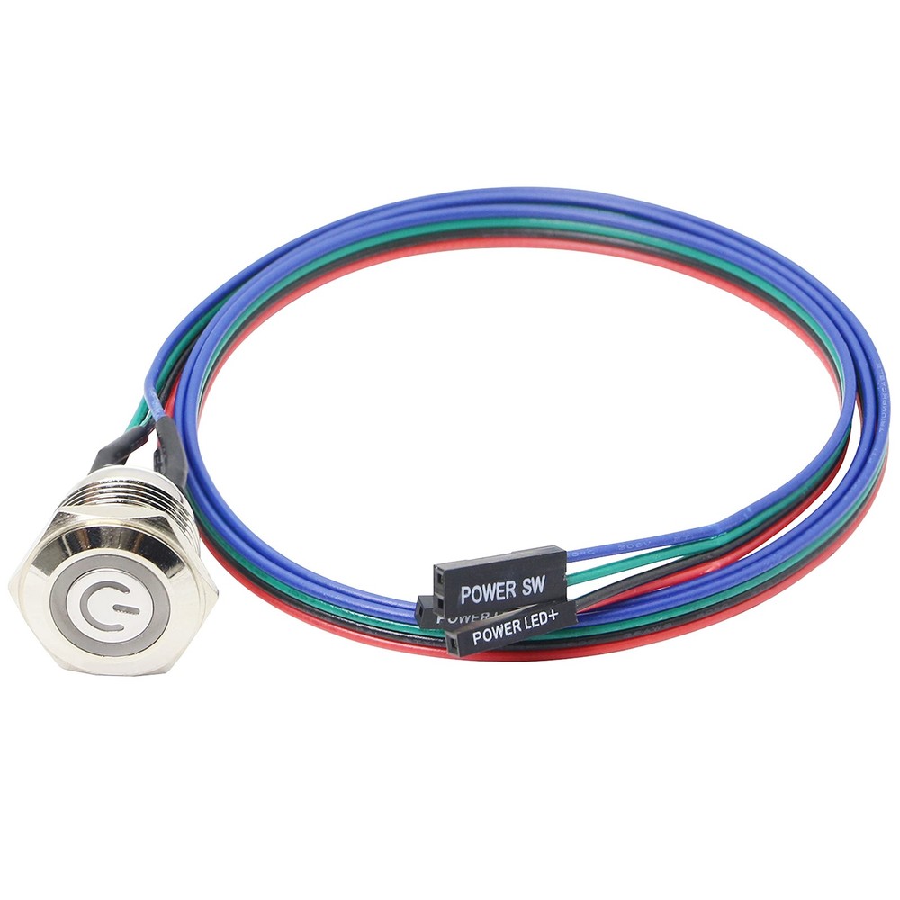 XMSJSIY Chassis Switch - Metal Button, PC Case LED Power Button 12mm, Blue