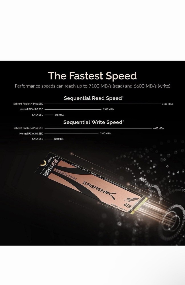 Sabrent Rocket 4 Plus 4TB,Internal,M.2 (SB-RKT4P-4TB) Solid State Drive
