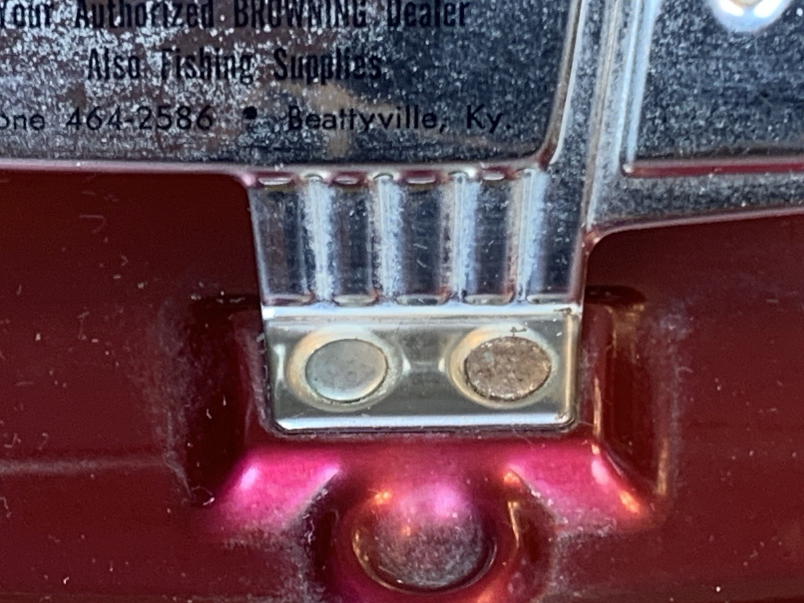 Vintage Art Deco Ashtray Metal Mays General Store Browning Dealer Beattyville,Ky