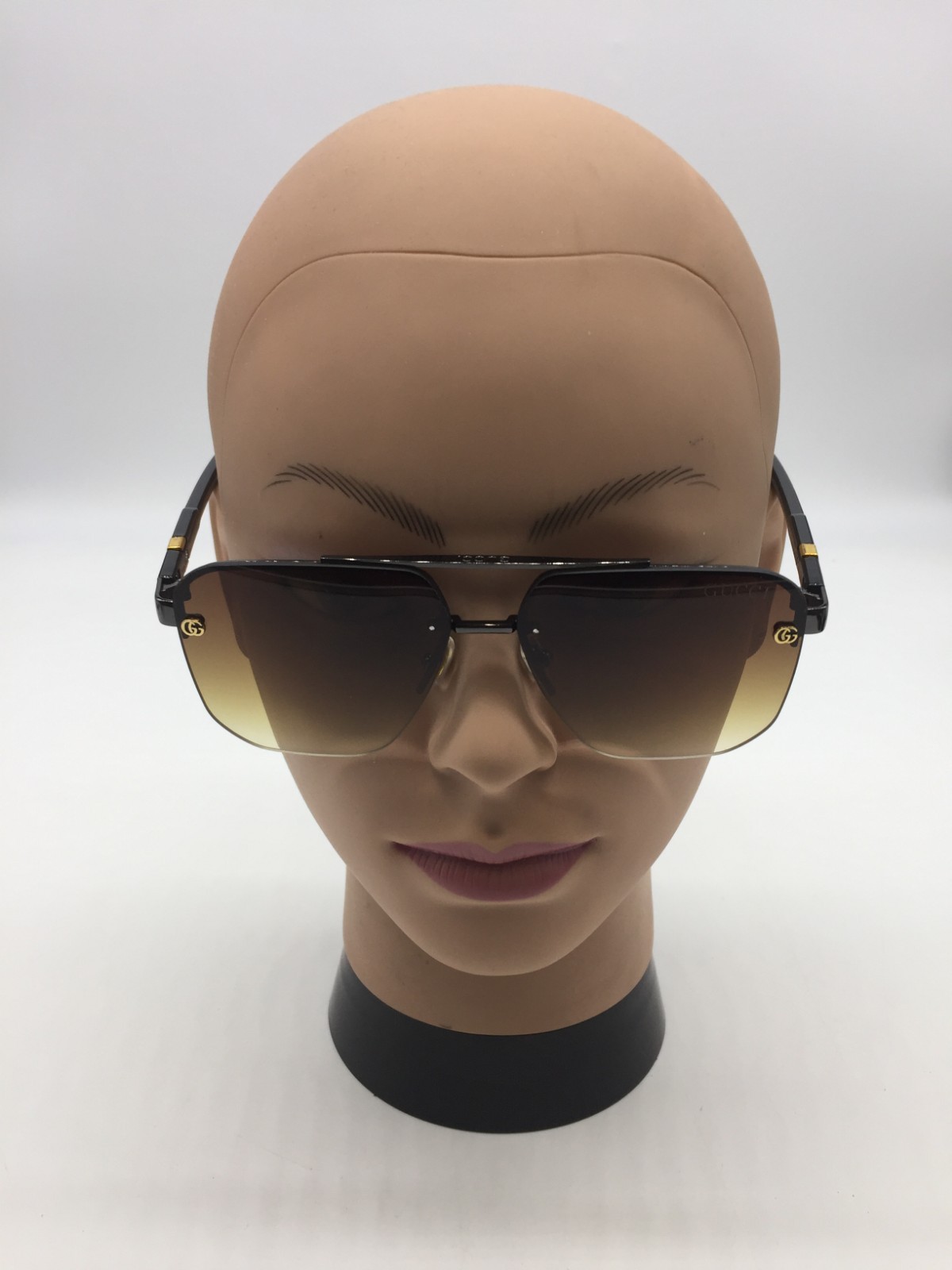 Gucci Gunmetal Designer Sunglasses Brown Lens