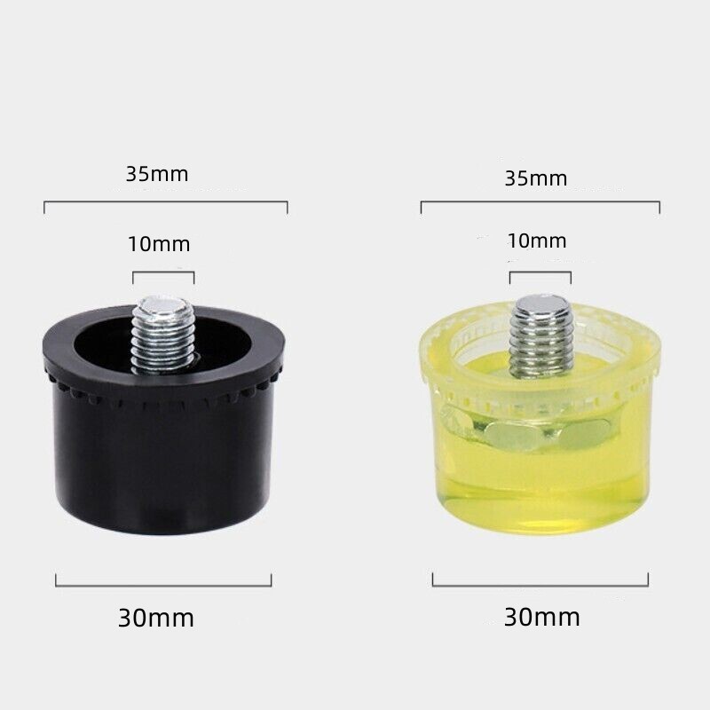 2Pair 35mm Diameter Mallet Hammer Replacement Striking Head Tip, Yellow Black
