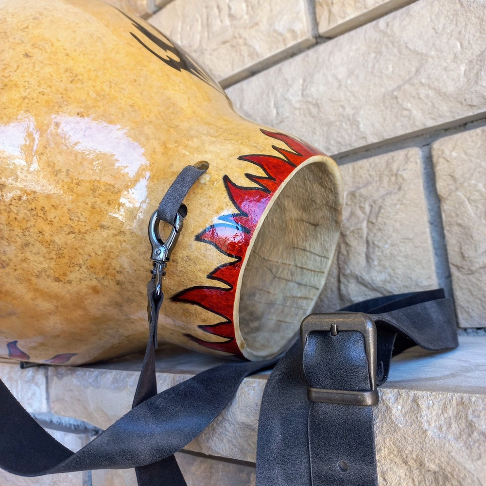 Handcrafted Adjustable Strap Drum - Dragon Thunder Gourd, Drum, and Udu Drum Com