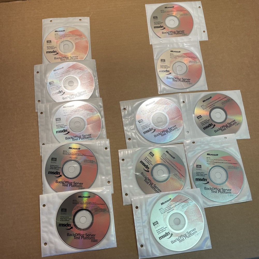 12 CD MSD Microsoft BackOffice Server Test Platform Server 2000 Small Business