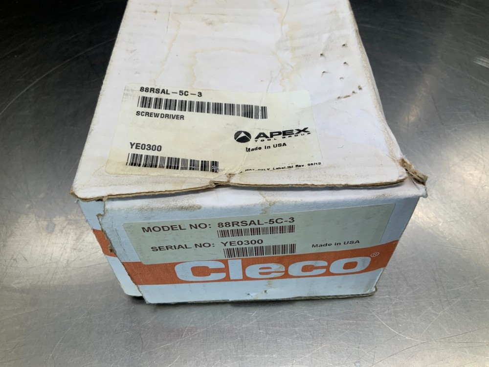 Cleco 88RSAL-5C-3 Inline Push Button Reverse Pneumatic Screwdriver 400 rpm