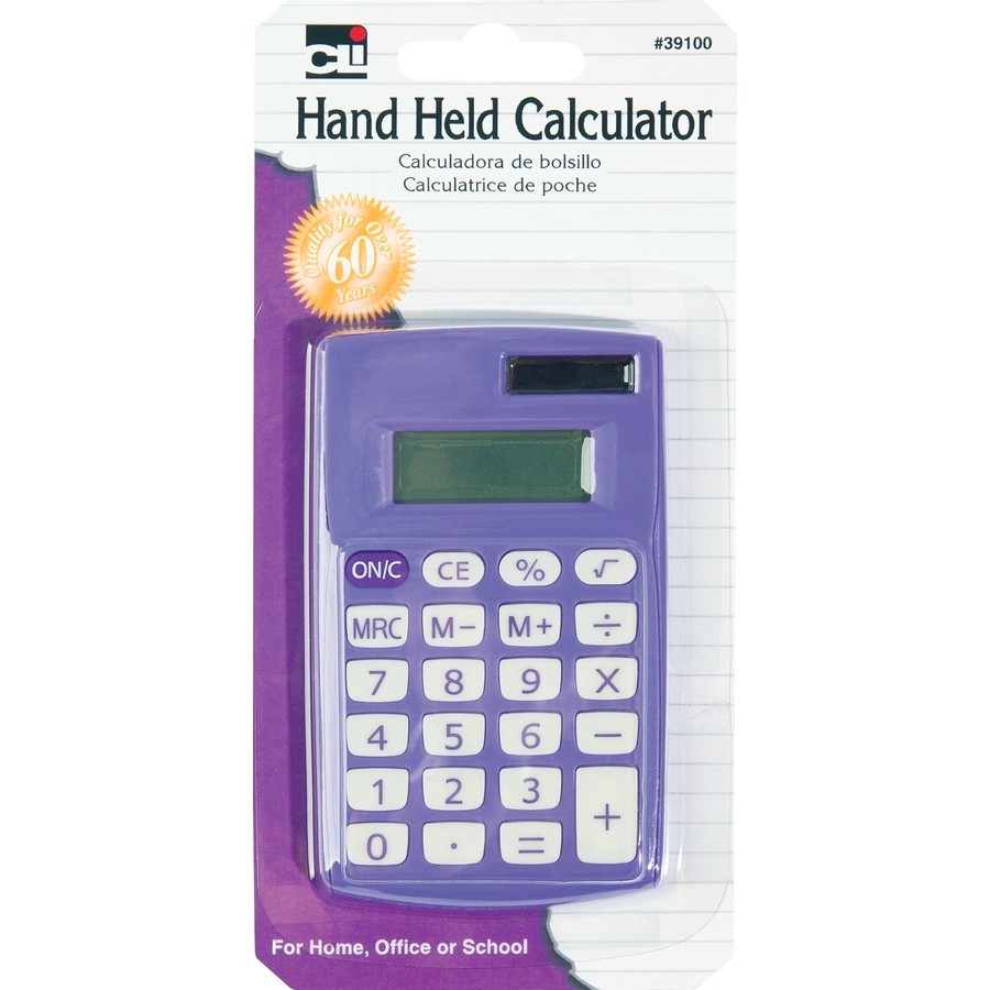 Charles Leonard 39100ST 8-Digit Hand Held Calculator Assorted