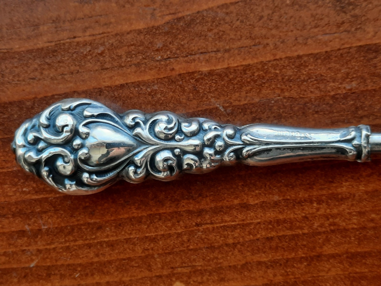 Sterling Silver Handle Button Hook, One Large, One Small