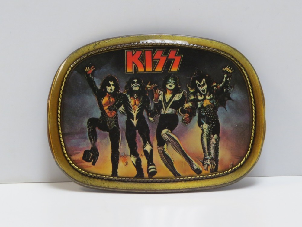 KISS DESTROYER PACIFICA BELT BUCKLE - 1977 VINTAGE AUCOIN - ACE PETER GENE PAUL
