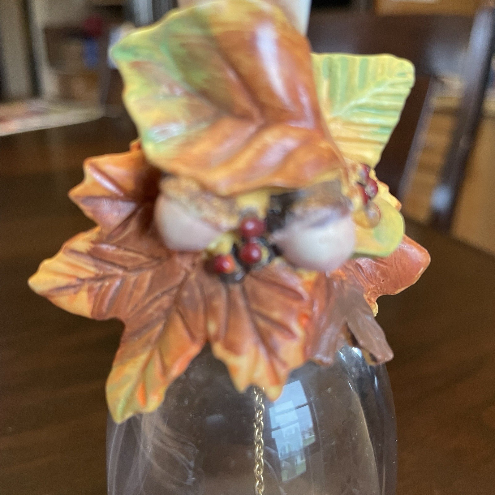 Avon 1988 Autumn Leaf Crystal Bell Over 24% Full Lead Collectible Decor Piece