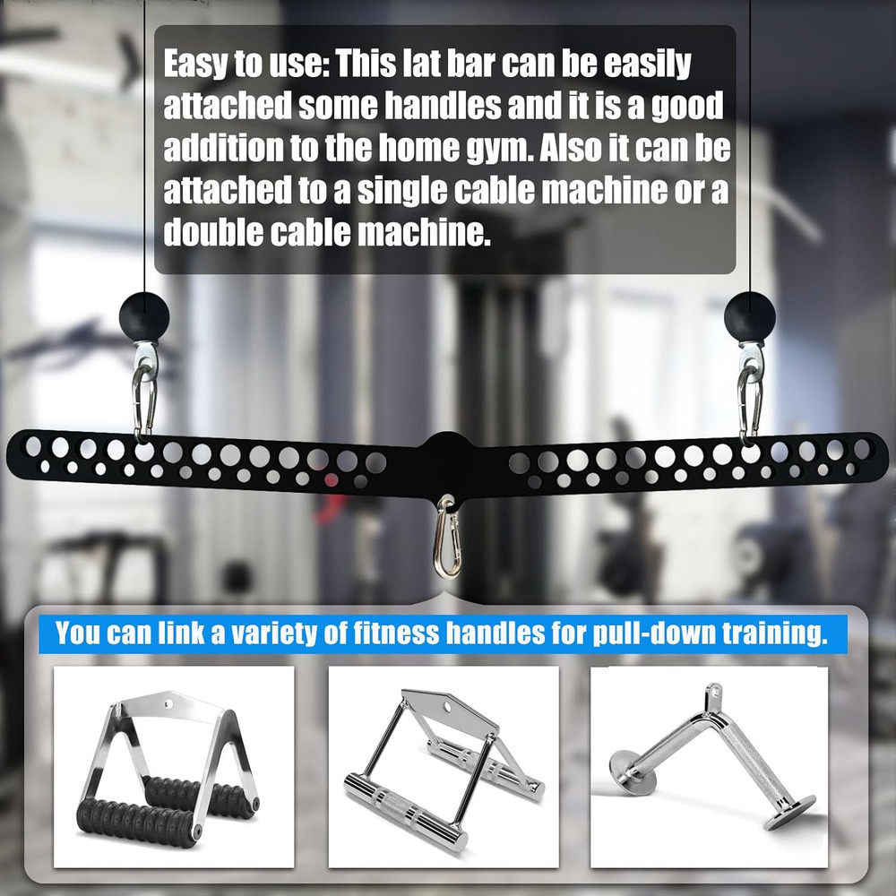 Multi-Grip LAT Pull down Bar for Home Gym Fitness, Spreader Plate LAT Pulldow...