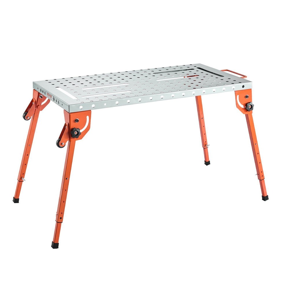 44" x 21" Welding Table Folding -500LBS Workbench with 4-Level Adjustable Height