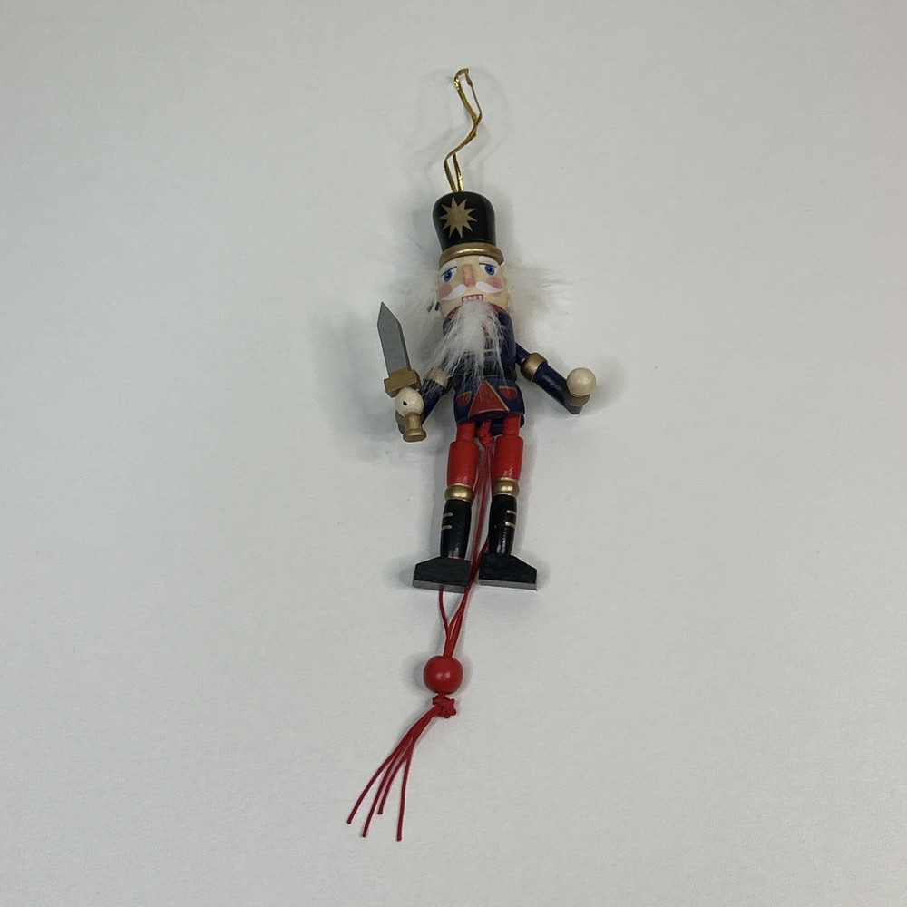 Pull String Nutcracker With Sword Ornament
