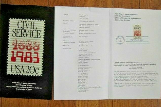 CIVIL SERVICE CENTENARY 1983 #2053 FIRST DAY CEREMONY FOLDER