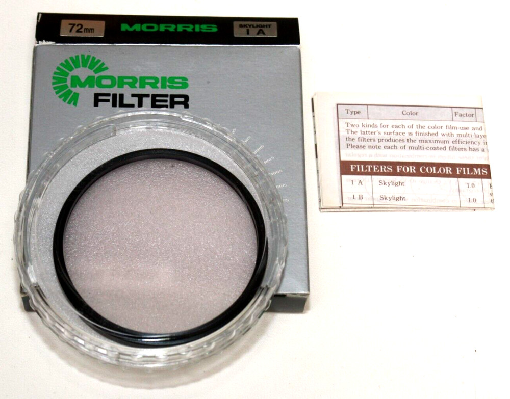 MORRIS 72MM -1A FILTER WITH STORAGE CASE AND INSTRUCTIONS