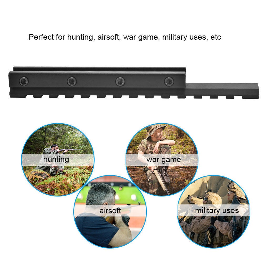155mm Extended Flat Scope Mount Base Riser 20mm Weaver Picatinny Rail Mount