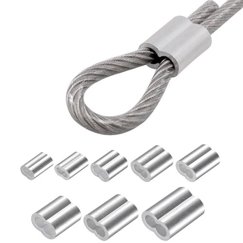 200 Pcs Aluminum Crimping Loop Sleeve 1/16",Cable Crimp Ferrules for Wire...