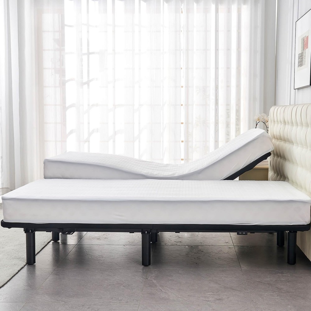 Bamboo Viscose Cooling Split King Mattress Protector for Adjustable Bed Water...