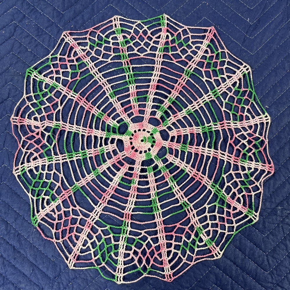 Vintage Needlepoint 15” Doily