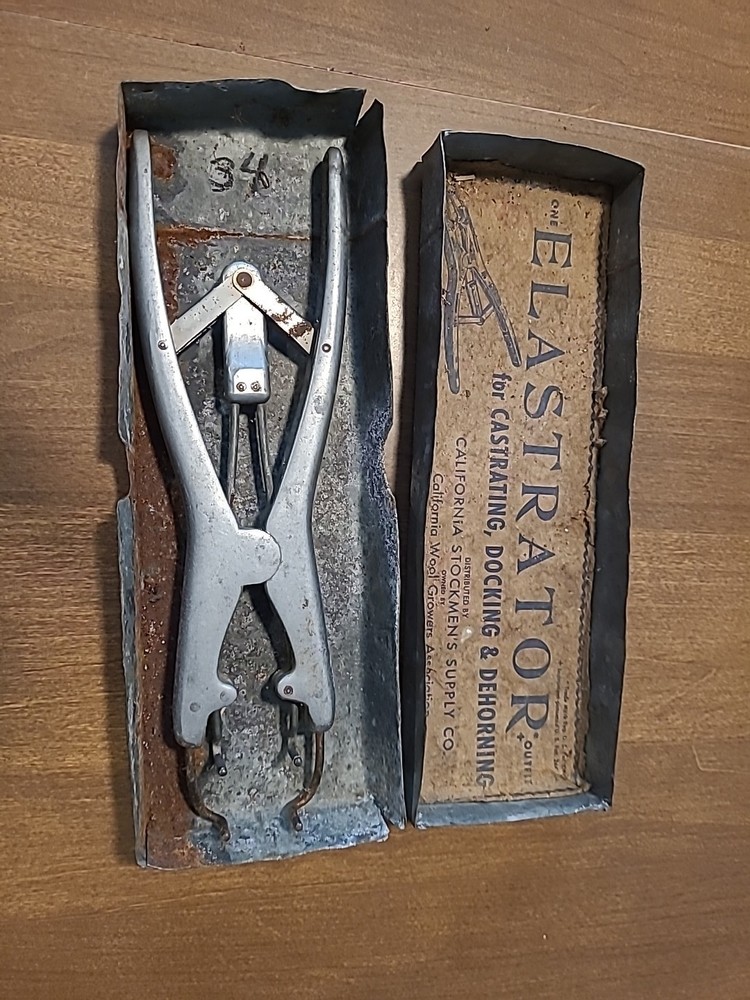 Vintage Elastrator Tool With Original Metal Box