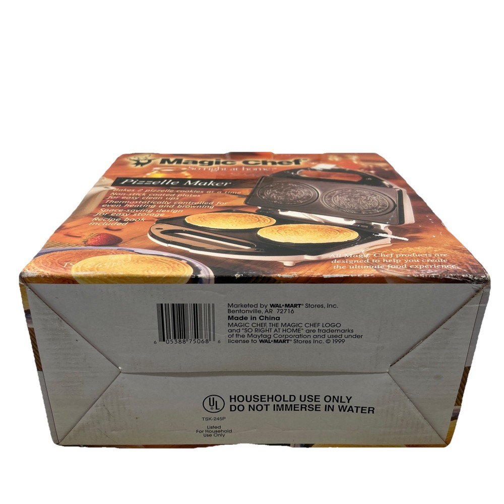 Magic Chef Pizzelle Electric Italian Cookie Maker TSK-245P Nonstick Space Saving