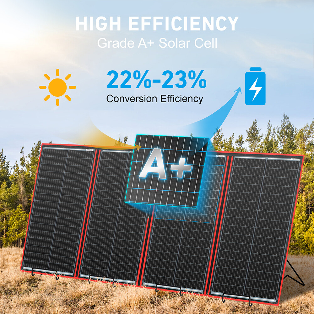 Dokio 300W 12V Foldable Mono Solar Panel Kit with Separate Controller for travel